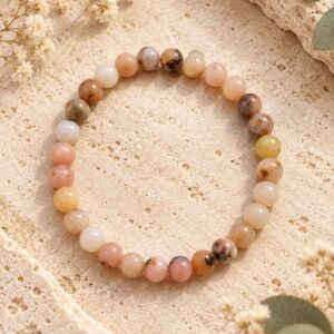 Pulsera de Ópalo Rosa 6mm – Amor Propio, Sanación Emocional y Armonía